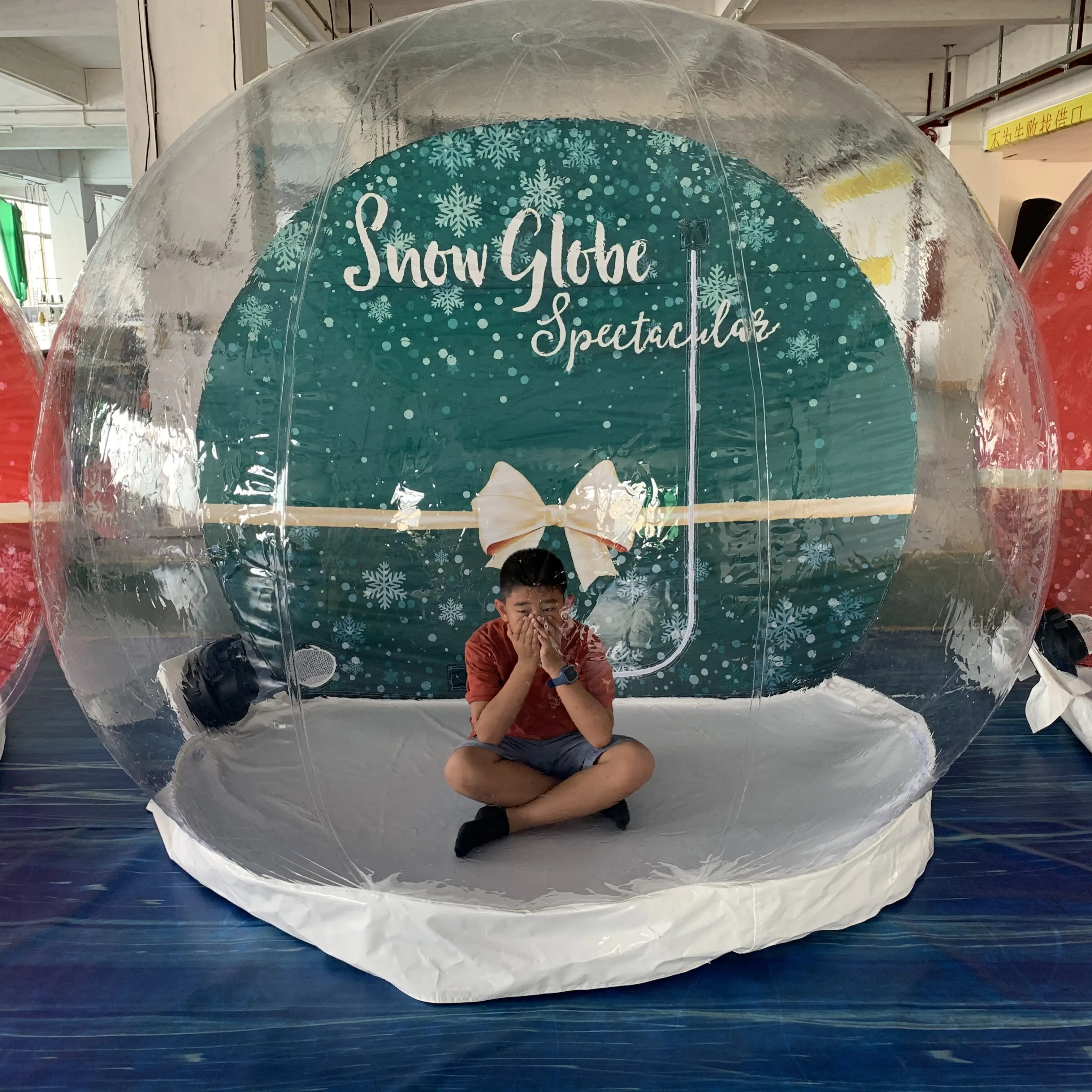 Novo design neve globo inflável neve bolha para o Natal decorar