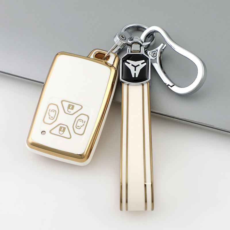 4 Button White + Keychain