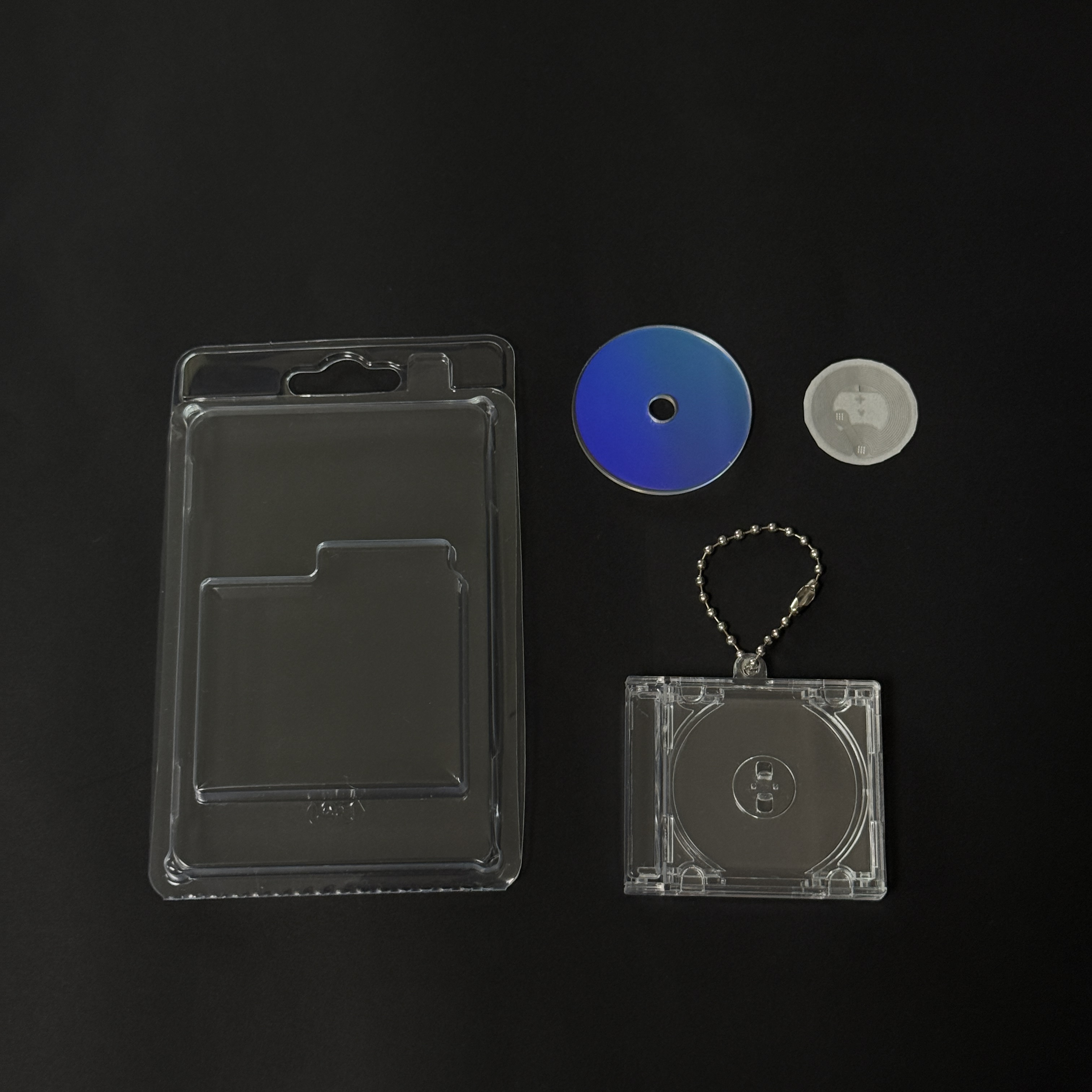 Custodia CD + Catena con Perline + Disco Laser Semplice + NFC + Confezione Blister