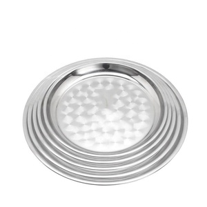 多规格不锈钢泰式加厚底式大圆托盘 - Product Image 2