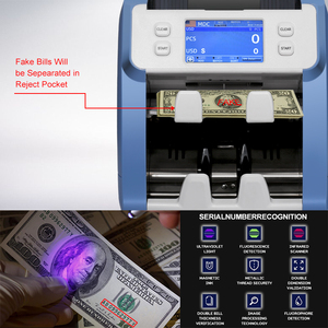 La última máquina de conteo de notas con pantalla táctil LCD LED multifunción, práctico detector de moneda con dos bolsillos, contador de dinero - Product Image 4