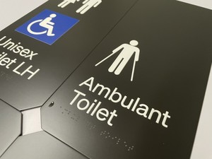 Tùy chỉnh ADA Braille thép tấm dấu hiệu xây dựng cửa phòng tường ADA Braille signage có thể truy cập nhà vệ sinh dấu hiệu - Product Image 6