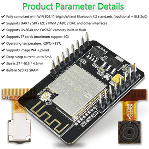 ESP32-CAM WiFi + BT Modul Kamera modul Entwicklungs platine ESP32 mit Kamera modul OV2640 2MP - Product Image 4
