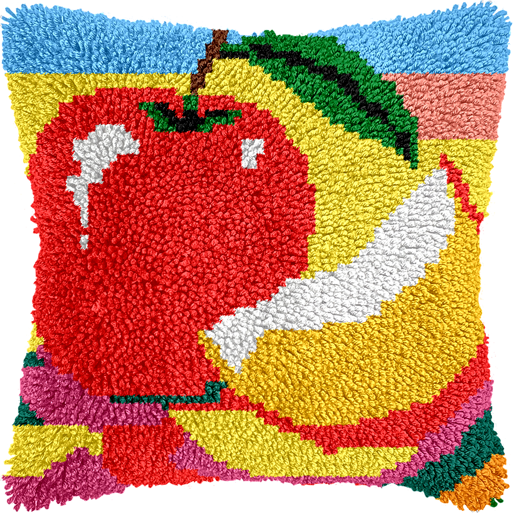 Latch Hook Pillow Cover Kit with Fruit design
