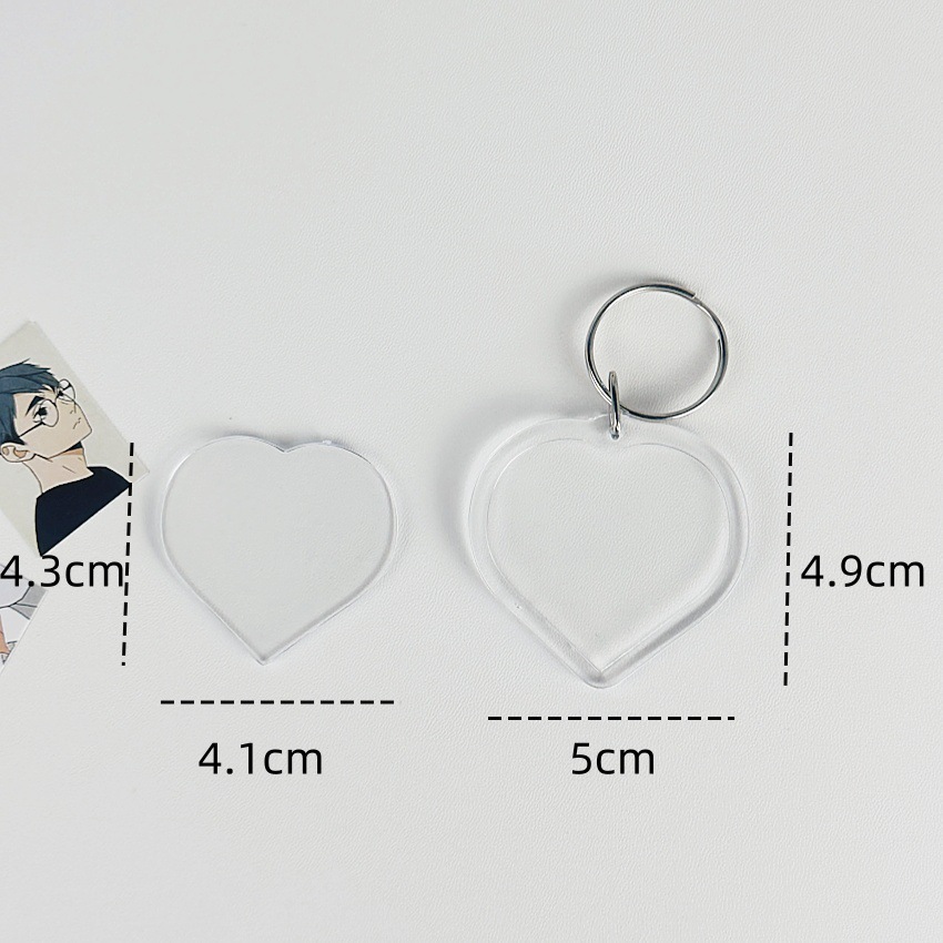 Love shaped transparent keychain