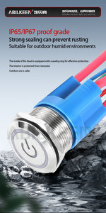 22mm nhiệm vụ nặng nề không thấm nước IP65 cao 1NO 20A Micro thép không gỉ momentary kim loại đẩy nút chuyển đổi cho xe máy - Product Image 3