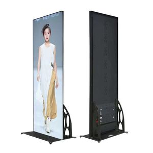 Tam renkli P2 P2.5 P3 hareketli totem led lambalı poster ayna zemin standı ekran taşınabilir ad led poster standı ekran - Product Image 1