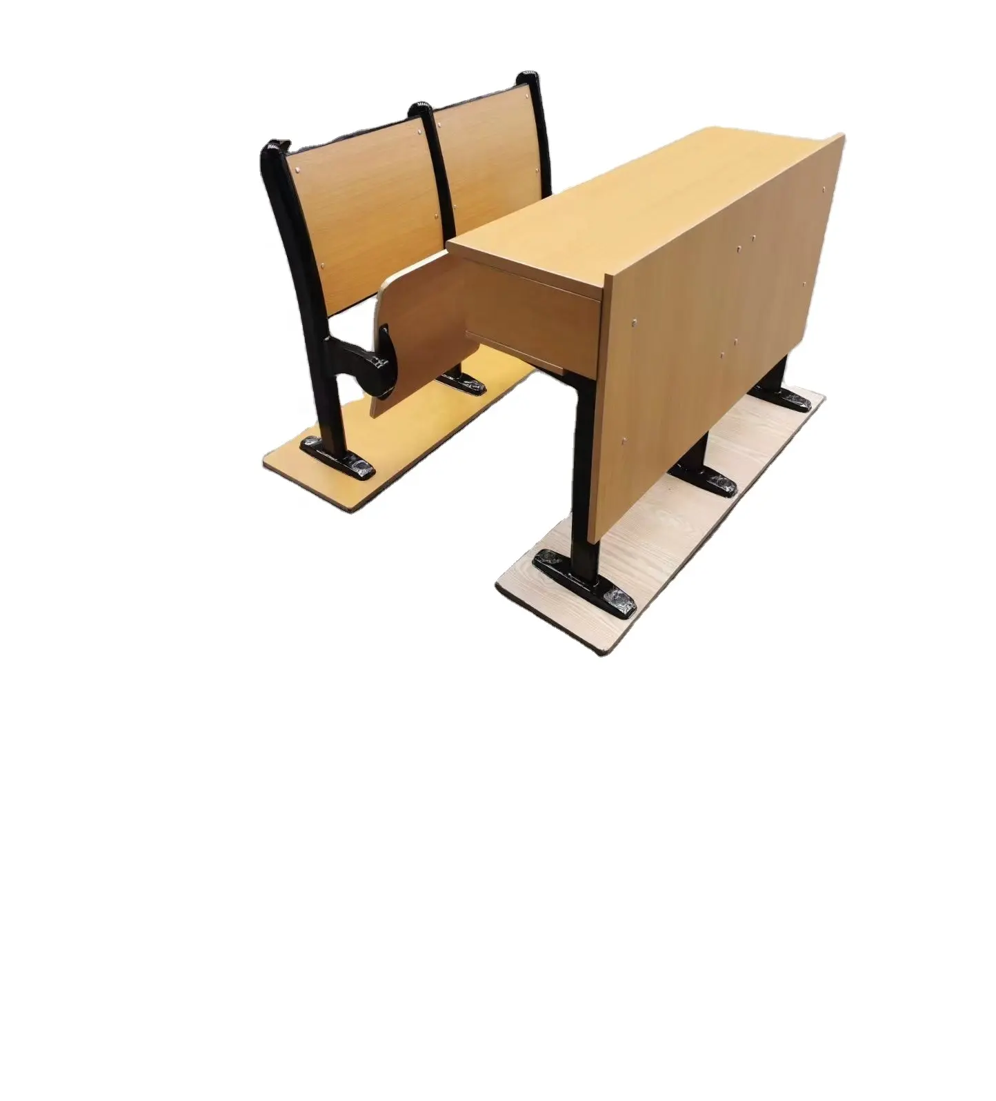 Juego de escritorio y asiento escolar con asiento fijo de fábrica, muebles para sala de conferencias, escritorio y silla escolar plegable para Universidad y Universidad, en venta al por mayor