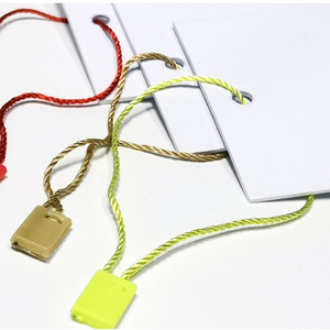 Cadena de etiqueta colgante para ropa, cierre de cabeza de bala, cadena de etiqueta colgante de plástico sin logotipo, tejido de fábrica sostenible, muchos colores, gran oferta - Product Image 3