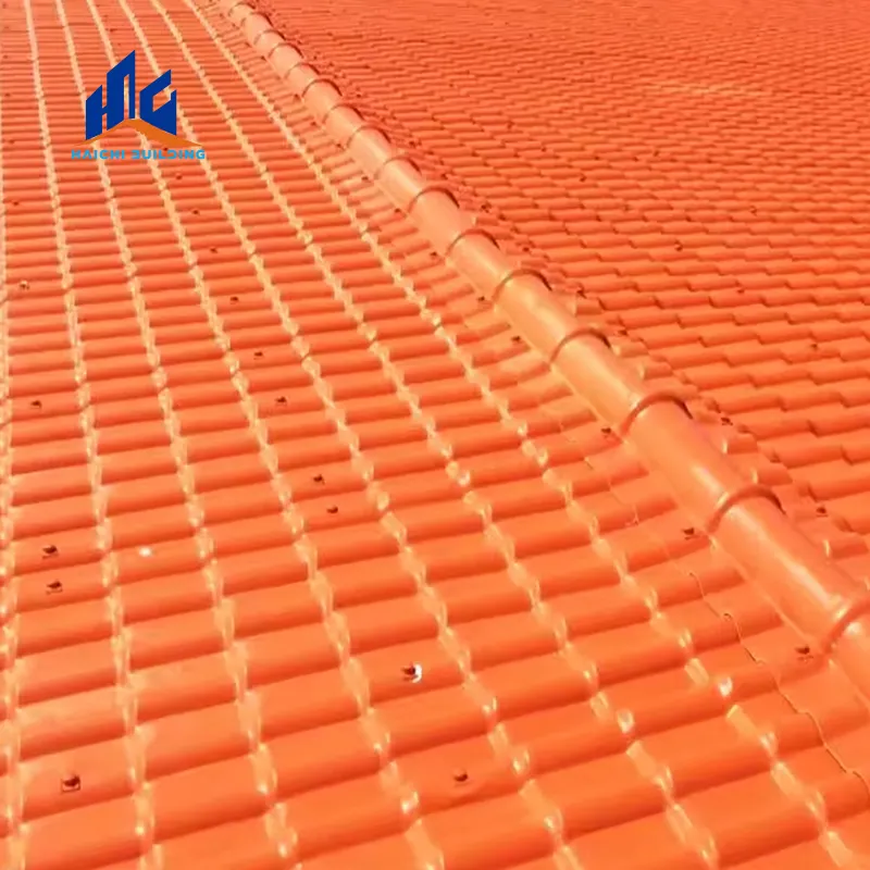 Çin plastik kiremit üreticisi ev açık pvc levhalar çatı malzemeleri albelolar kapalı çatılar shingles fayans çatı için damla