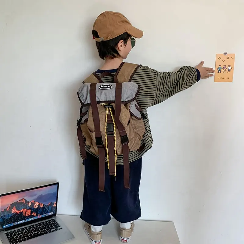 Japanse Kleuterschool Schooltas Trendy Coole Knappe Jongens Nieuwe Outdoor Rugzak Mode Harajuku Western