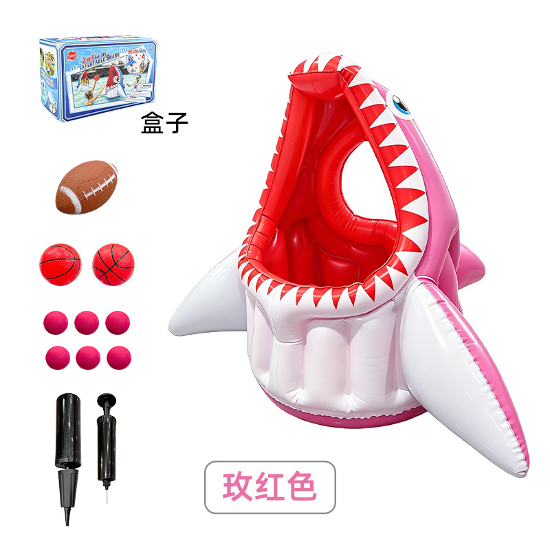 Anneau de requin gonflable rose rouge