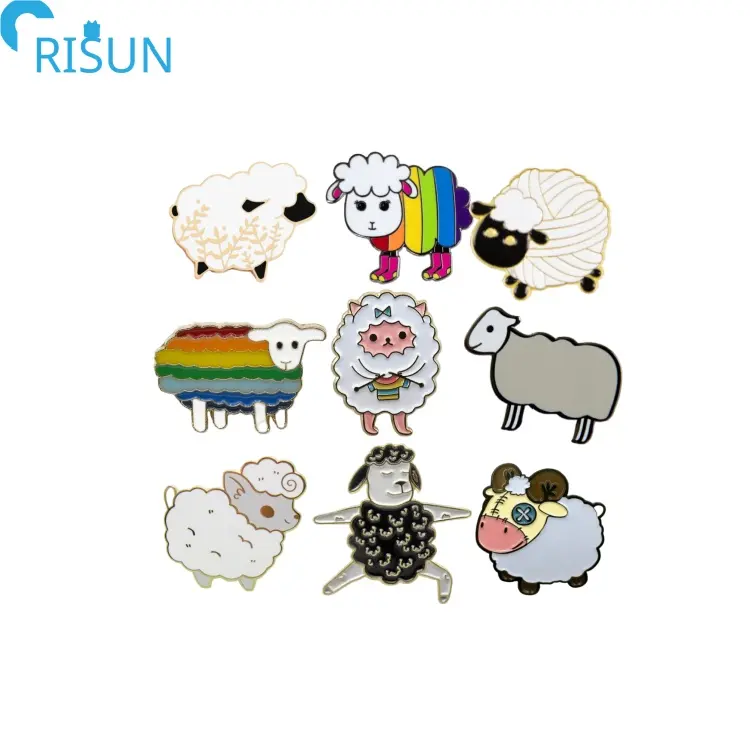 Souvenirs Customized Soft Enamel sheep Lapel Pins Badges Brooches Custom sheep Enamel Pin