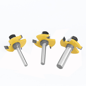 2PCS T & G ASSEMBLYカッタールータービット3歯ボックスフィンガージョイントルータービットセットウッドフェイスミル用木工フライス - Product Image 3