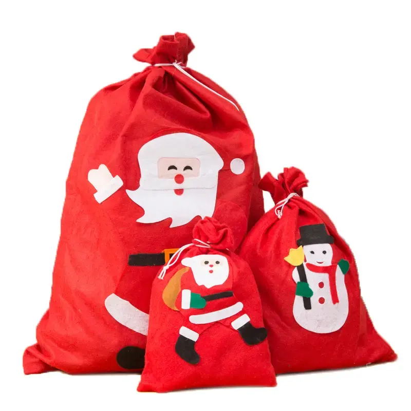 Оптовая продажа, бархатный Рождественский Подарочный мешок из мешковины, Подарочный мешок для покупок с кулиской, большой мешок для Санта-Клауса