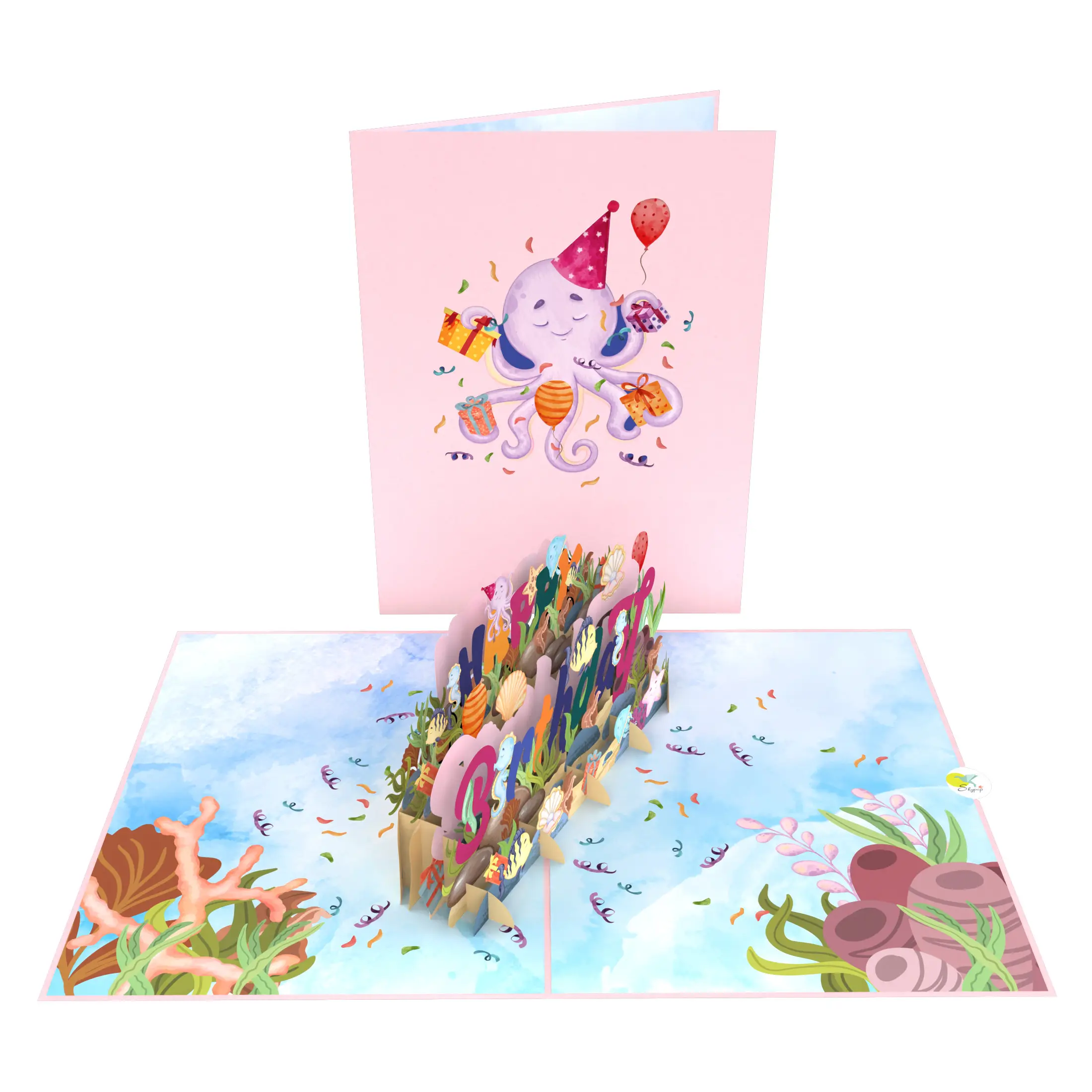 봉투와 3D 팝업 인사말 카드 생일 선물 카드 친구, 딸, 아들을 위한 생생한 Hapsea 럭셔리 감사 카드
