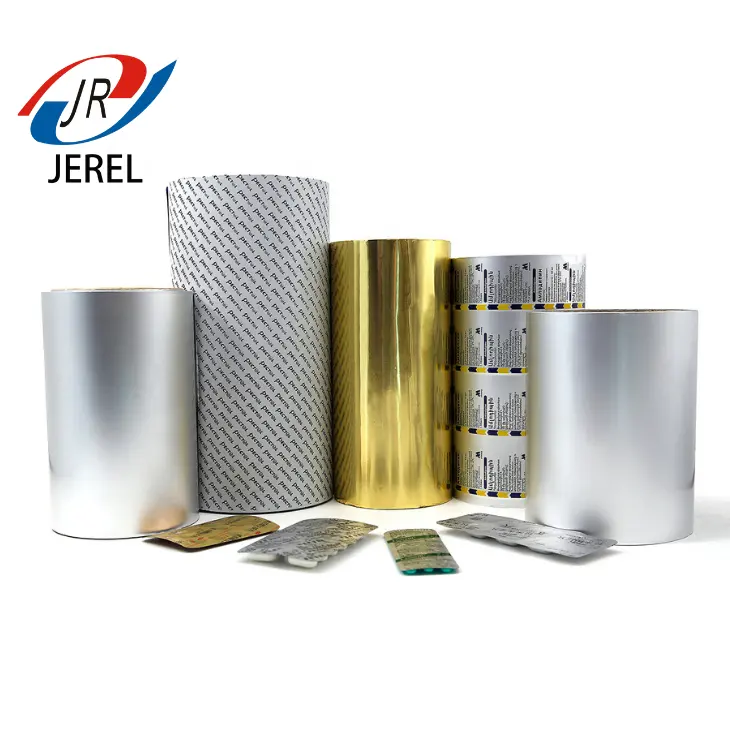 JEREL บรรจุภัณฑ์ยาตุ่มอลูมิเนียมฟอยล์ปิดผนึกด้วย PVC ฟอยล์ขึ้นรูปเย็นสําหรับแพ็คเกจยาเม็ด