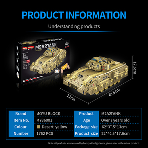 Uzaktan kumanda kök yapı setleri 8-12 yaşında 1762 adet RC mühendislik kiti içerir paletli araba/M2A2 tankı yapılmış plastik ABS - Product Image 6