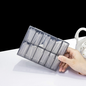 กล่องเปล่า12ช่องใสสีดำสำหรับเล็บปลอมแบบยาวปลายเล็บพลาสติกทนทาน - Product Image 2