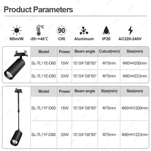 Aluminium <strong>Led</strong> Surface Mounted Hanging Light Adjustable Focus <strong>Led</strong> Spot Light <strong>CRI</strong> <strong>90</strong> Modern <strong>Led</strong> Spotlights for Home Office - Product Image 3