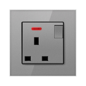 英国-スイッチ付き電源プラグ、ガラスパネル、インジケーター付き英国標準電源ソケット、13A、86x86mm - Product Image 3