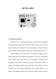 <strong>Large</strong> Induction Angle and Strong Reliability Microwave Module Doppler Radar <strong>Sensor</strong> for <strong>Detecting</strong> <strong>Object</strong> Motion