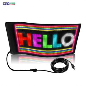USB LED Scrolling Message Sign Matrix schermo morbido controllo APP Display a LED flessibile programmabile per Bar negozio di finestrini auto - Product Image 3