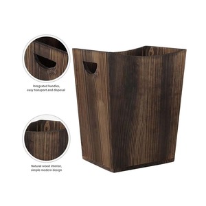 Wood Garbage Container <strong>Bin</strong> Wooden Trash Rectangular Wood Garbage Can Recycling <strong>Bin</strong> for Bedroom - Product Image 5