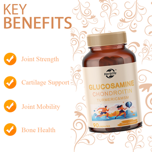 กลูโคซามีนคอนดรอยตินเอ็มเอ็มเอ็มเอสเอ็มและขมิ้น90แคปซูลสำหรับรองรับข้อต่อและกระดูกอ่อนและสุขภาพข้อต่อและความยืดหยุ่น - Product Image 3