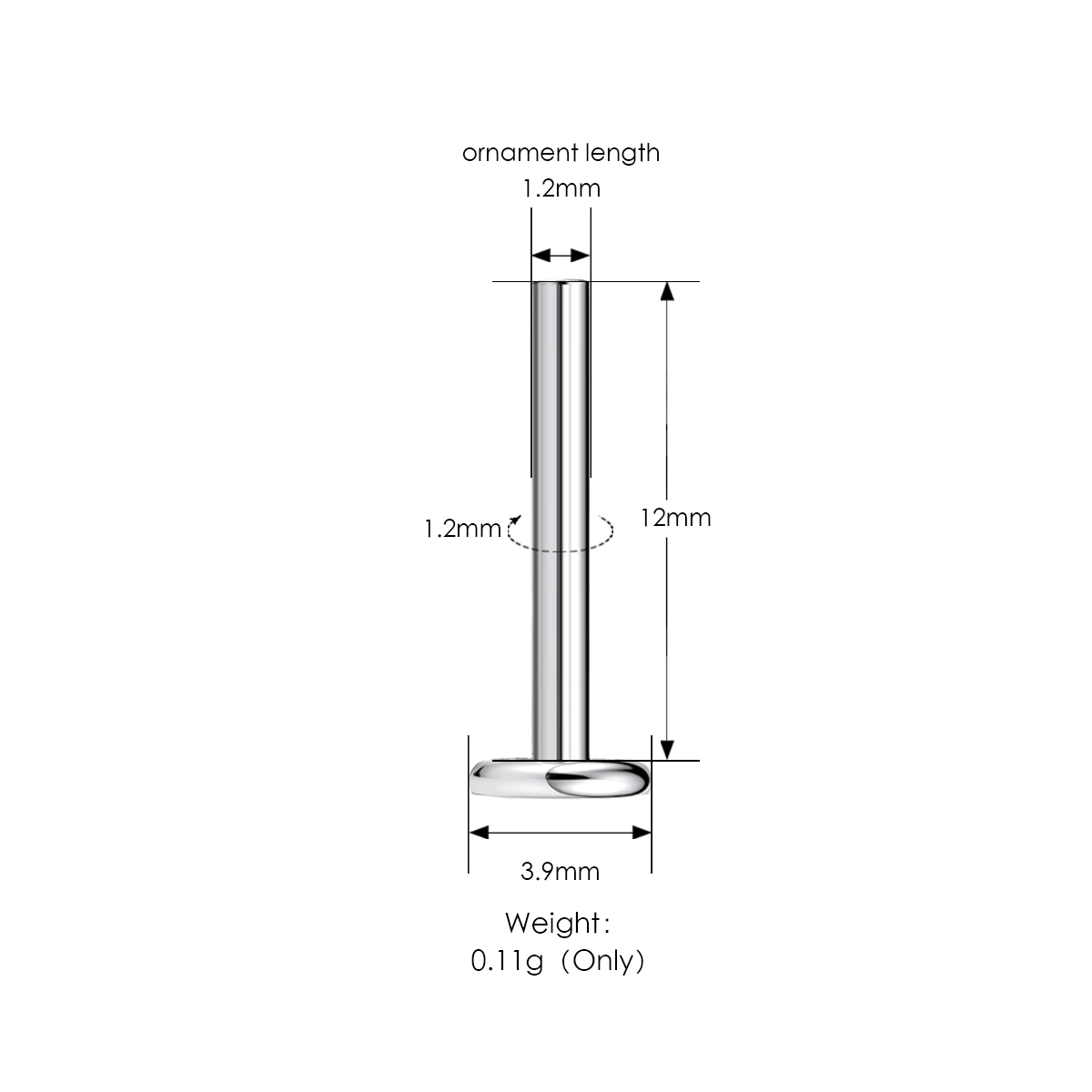 Silver - 12mm