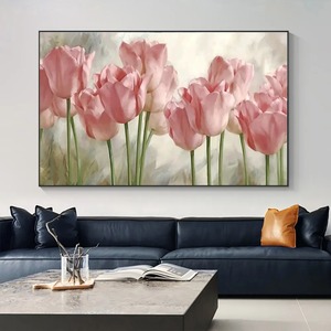 İskandinav pembe lale çiçekler duvar tuvali boyama posterler baskılar sanat resimleri için ev dekor çiçekleri tasarım sanat duvar - Product Image 2