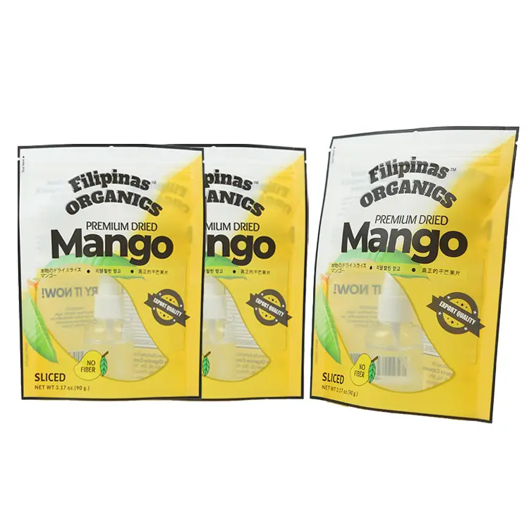 Pacchetto all'ingrosso personalizzato Logo di plastica merenda Mango frutta secca sacchetto di imballaggio cibo secco