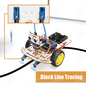 Fai da te 2WD evitamento ostacoli Smart Robot Car STEAM Wood Fine Arts Robotics Starter Kit programma Open Source Kit Robot per ArduIDE