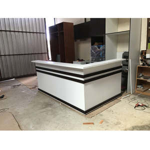最新设计高品质现代商店接待处白色人造石接待处柜台 - Product Image 1
