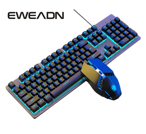 EWEADN Teclado de 104 Teclas con Cable Delgado con Sensación Mecánica y Ratón Combo Membrana Retroiluminada LED Gaming para Portátiles y Escritorios - Product Image 3