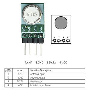 433Mhz Wireless RF ASK TX modulo 4 Pin-out trasmettitore Wireless modulo di trasmissione produttore - Product Image 4