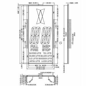 Pantalla LCD de elevador, 16 segmentos, STN, azul negativo, transmisiva, amplia temperatura, retroiluminación LED blanca, estática, 5V - Product Image 3