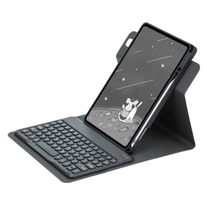 聚氨酯皮革亚克力360度旋转平板电脑外壳，带无线键盘，适用于iPad Air 11英寸2024 2025 - Product Image 3