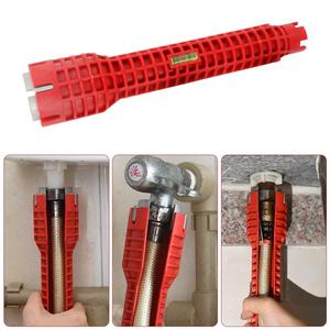 8-IN-1 kırmızı çok fonksiyonlu kaymaz musluk lavabo yükleyici su boru soket anahtarı - Product Image 5