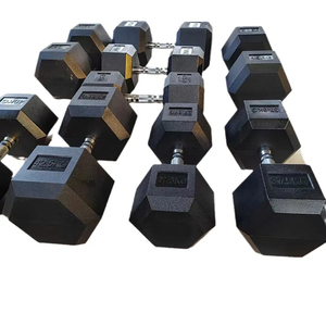 Mukavemet eğitimi için Metal saplı çift veya tek elle sıkıştırılmış altıgen dambıl - Product Image 5
