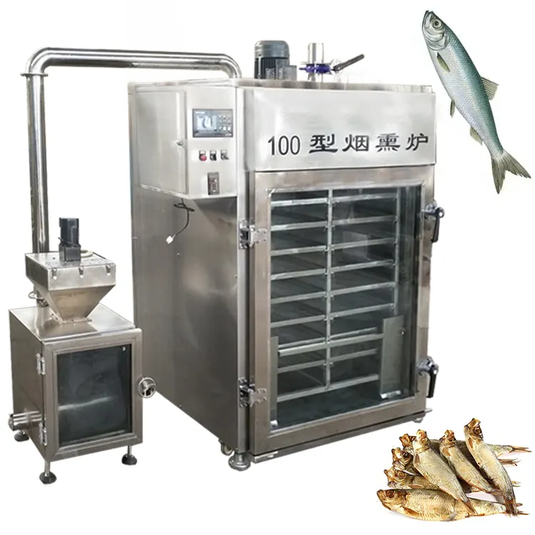الشركة المصنعة 500 كجم سعة اللحوم الشيخوخة الجافة السجق الساخن السمك المدخن المعدات الكهربائية دخان