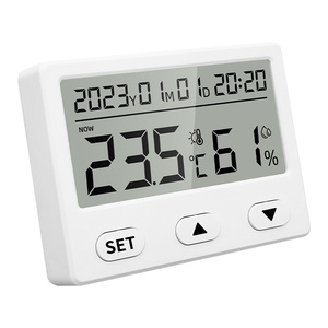 Smart Thermometer <strong>Hygrometer</strong> with <strong>Large</strong> LED Screen Digital Temperature Humidity Monitor with Calendar Clock for Home Indoor Use - Product Image 3