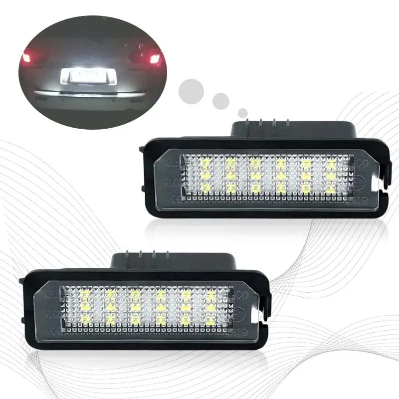 Luces LED para matrícula de coche, accesorios para VW Golf MK4 MK5 MK6 Passat Polo CC Eos Seat Skoda, 6000K, color blanco, sin errores