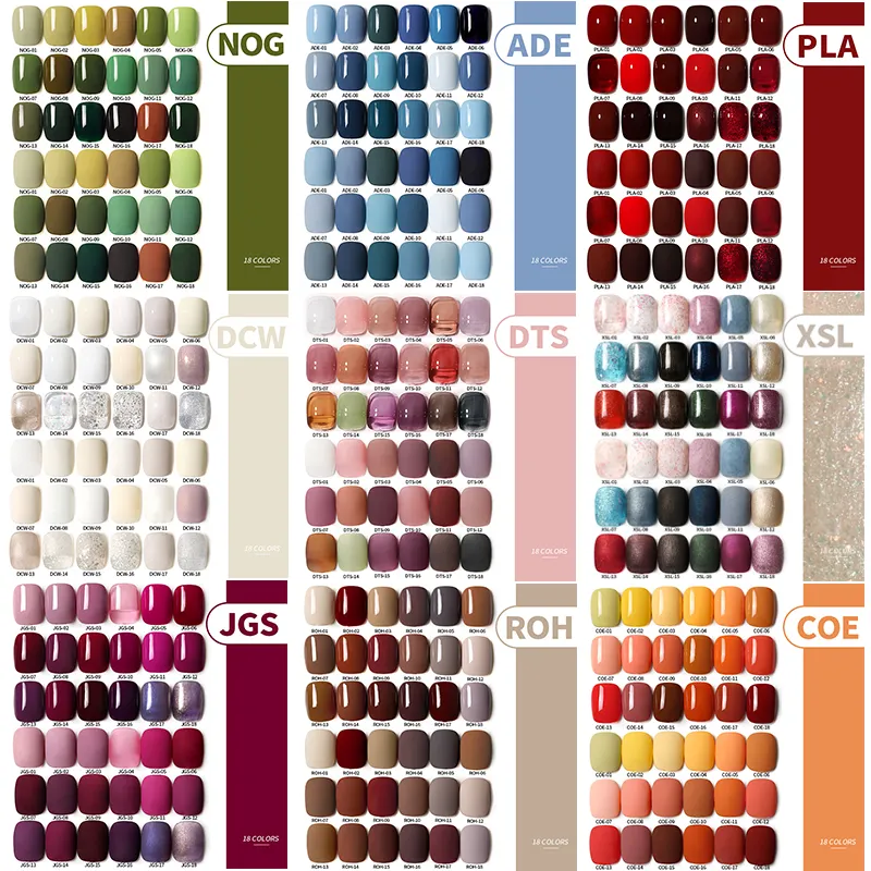 Nuove serie 18 colori recentemente lanciate sono disponibili una varietà di stili colori puri UV Soak Off smalto per unghie di lunga durata