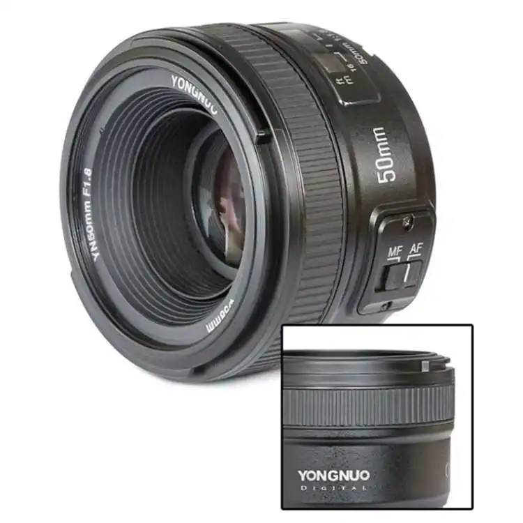 YONGNUO Lensa Fokus Otomatis Bukaan Besar YN50MM F1.8 untuk Lensa Kamera DSLR 50Mm F1.8