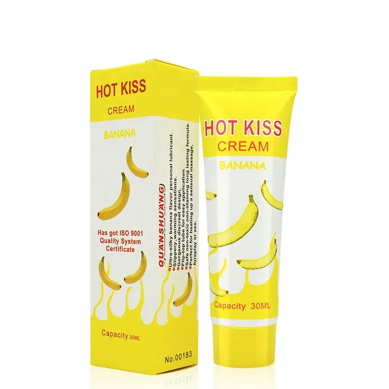 HOT KISS-Crema de plátano lubricante, aceite de masaje corporal para sexo Anal, Gel de amor Vaginal y Oral