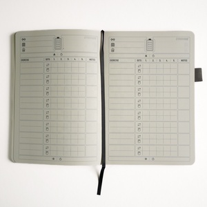 Stampa personalizzata moderno libro di diario da palestra con copertina morbida nero peso sciolto e esercizio pasto Fitness Journal Planner Notebook - Product Image 3