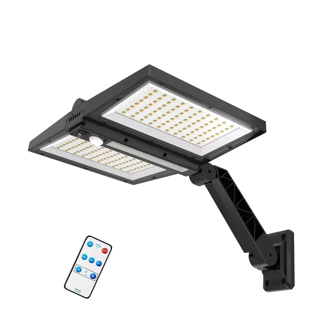 Luz LED DE SEGURIDAD alimentada por energía solar, sensor de movimiento, iluminación de inundación Exterior remota, lámpara de pared, luces de calle solares, impermeable para exteriores