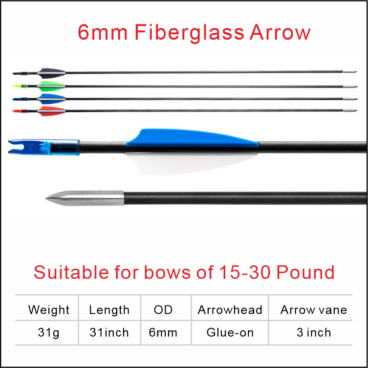6mm Fiberglass Arrow