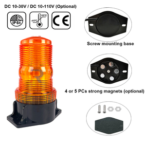 Geniş voltaj 30 LED Mini acil yanıp sönen güvenlik Strobe işaret ışığı manyetik montajlı 10-100 V DC - Product Image 6